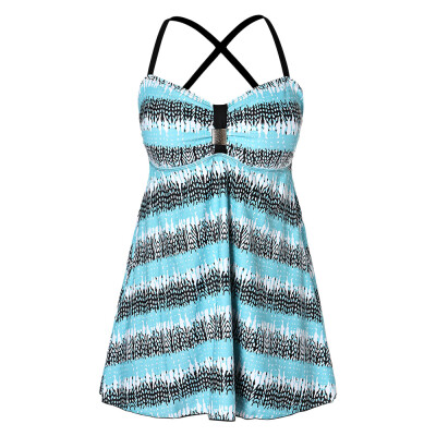 

Backless Spaghetti Strap Tankini Set