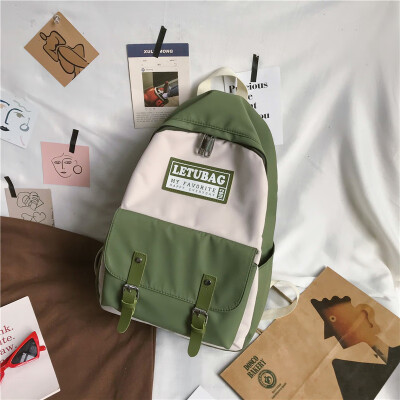 

Insfeng schoolbag female Korean version of senior high school students simple Baitao Campus Trendy Canvas backpack shoulder bag Mo