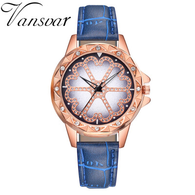 

Vansvar Watches Women Quartz Wristwatch Clock Ladies Dress Gift Watches Fashion Rose Flowers Wrist Watch Relogio Feminino 533