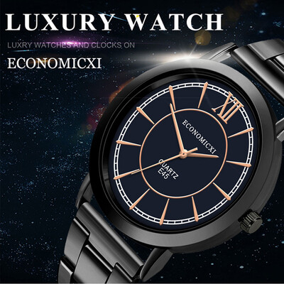 

Gobestart Fashion Mens Steel Band Analog Quartz Round Wrist Watch Mens Business Watch