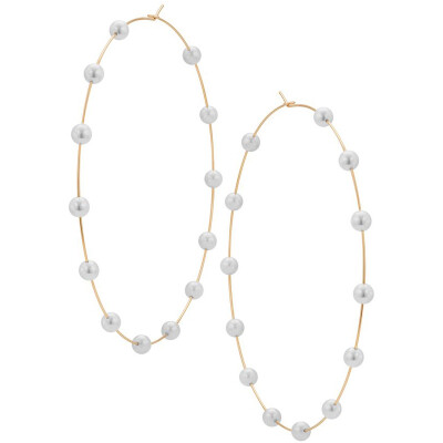 

EK546 New Big Circle Round Drop Earrings For Women Simulated Pearl Earring 2019 Fashion Wedding Jewelry Bijoux Gifts Wholesale