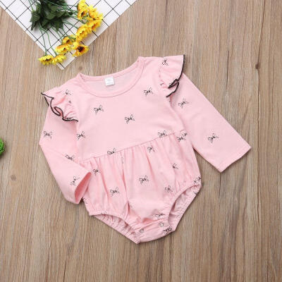 

Toddler Infant Baby Girl Fly Sleeve Romper Bodysuit Jumpsuit Outfits Clothes