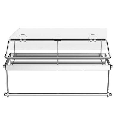 

Adhesive Paper Towel Holder Shelf Stainless Steel Wall Mount Storage Basket