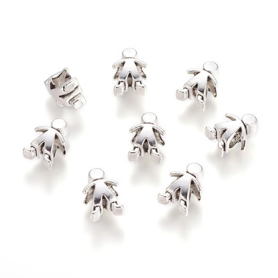 

Tibetan Style European Beads Cadmium Free & Lead Free Human Antique Silver 14x10x7mm Hole 5mm