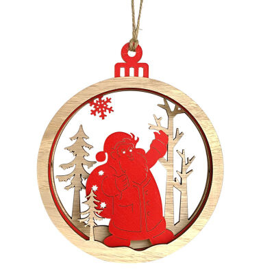 

Christmas Large Wooden 3D Pendants Snowman Elk Xmas Tree Ornaments Letters DIY Crafts Party Decor Merry Christmas Kids Gift