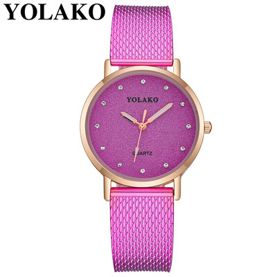 

YOLAKO Women Watches reloj mujer Quartz Stainless Steel Band Mesh Magnet Buckle Starry Sky Analog Wrist Watch zegarek damski 533