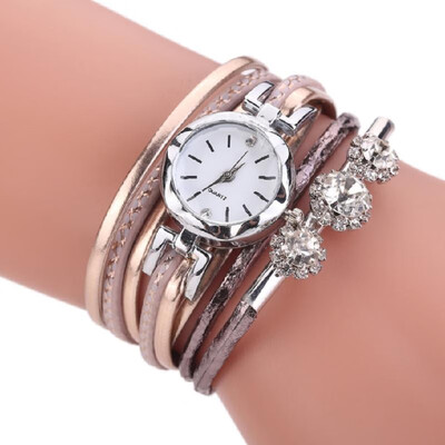 

Womens Bracelet Watch Small Dial Fashion PU Fine Strap Exquisite Diamond Alloy Quartz Watch Bracelet Watch Wholesale Orange