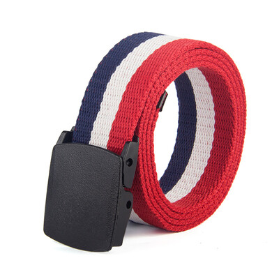 

Unisex Belt Quality Stripe Canvas Automatic Buckle Mens Belt Fashion Casual Jeans Women belt Fabric belt Luxury belt 110cm