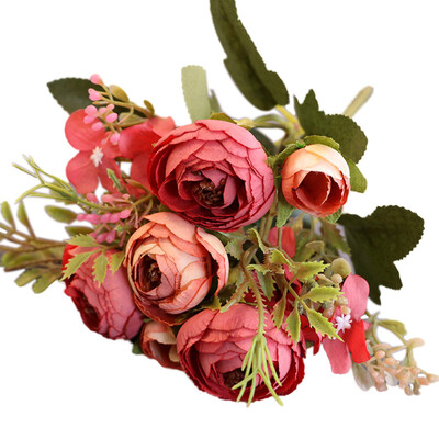 

1Pc Artificial Tea Rose Hydrangea Fake Garden Flower DIY Home Decor Photo Prop