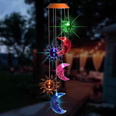 

〖Follure〗Solar Powered Wind Chime Light LED Home Garden Hanging Spinner Lamp Decor