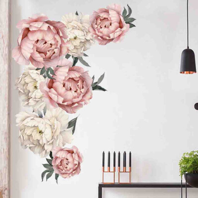 

Gobestart Peony Rose Flowers Wall Sticker Art Nursery Decals Kids Room Home Decor Gift