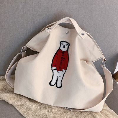 

Lazy wind bag woman 2019 new canvas bag woman 100 shoulder bag fashion Korean handbag