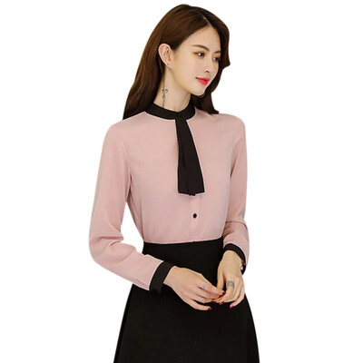 

Women Blouses Tops Fashion wild Long Sleeve chiffon shirt New elegant Casual Lady Office Blouses Top