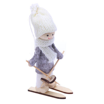 

Cute Cartoon Skiing Plush Snowman Doll Christmas Tree Hang Ornaments Decor