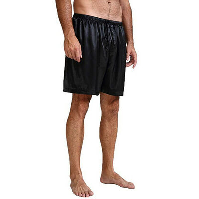 

Mens Silk Satin Pajamas Pyjamas Shorts Lounge Beach Shorts Boxer Free shipping SXL