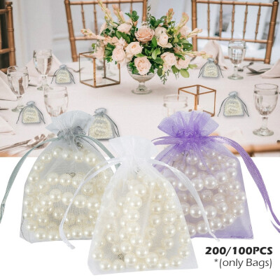 

200100Pcs Organza Gift Bags Wedding Favour Bags Jewelry Pouches Candy Bags Voile Net Bags Drawstringonly Bags