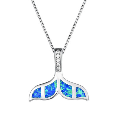 

Beautiful Fashion BlueWhite Fire Opal Pendant Necklaces