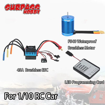 

Siaonvr SURPASSHOBBY F540 Brushless Motor45A ESCProgramming Card Set for 110 RC Car