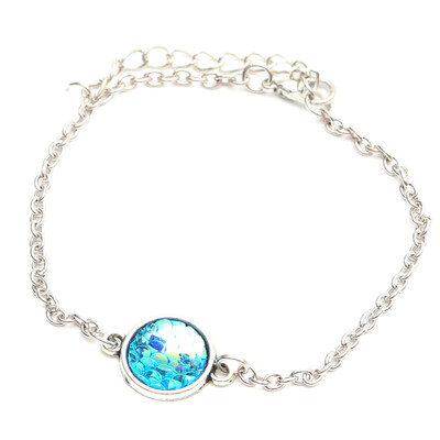 

Accessory Silver Antique 17cm DoreenBeads Resin AB Fish Mermaid Scale Silver Scale Dragon Bracelets