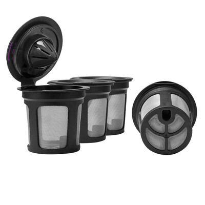 

Toponeto 4Pcs Reusable Stainless Mesh Single Cup Coffee Filter Pod Filter Cup