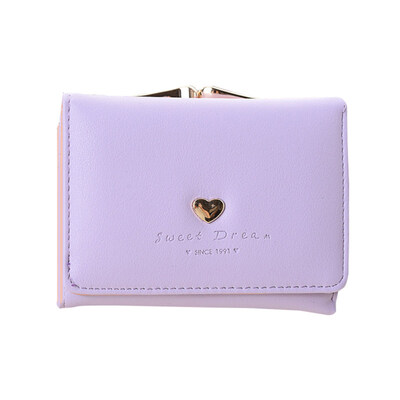 

Fashion Faux Leather Love Heart Small Wallet Student Girl Short Women Coin Purse