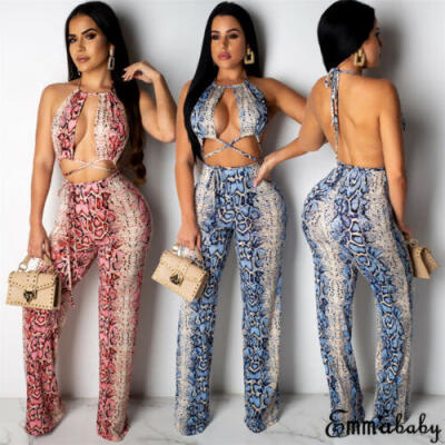 

Womens 2Pcs Co-ord Set Crop Top Pants Playsuit Ladies Summer Jumpsuit Romper