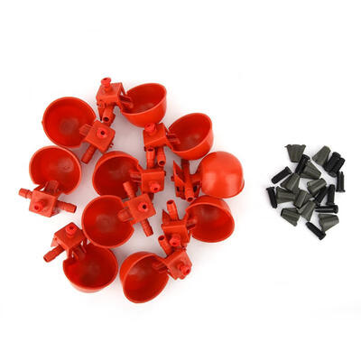 

Greensen 10Pcs Chicken Poultry Drinker Waterer Water Bowl Cup Drinking Water Tool Cage Accessories