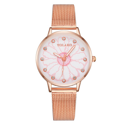 

Creative Women Watches Romantic Design Dial Ladies Quartz Wristwatch Fashion Rose Gold Strap Clock Gift Relojes Para Mujer