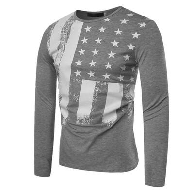 

2018 Autumn Fashion Flag Jack Mens T Shirts Long Sleeve O-neck Cotton Tops Tees Swag Funny T Shirt For Men