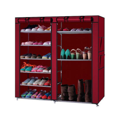 

6 Rows 12 Grids Non-woven Shoe Rack Shelf Stand Home Organizer Storage