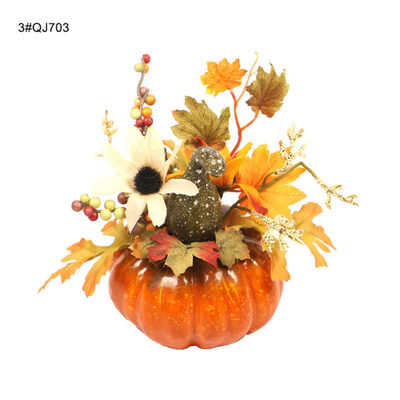 

Mini Simulated Maple Leaf Pumpkin Bonsai Halloween Home Dining Room Desk Decor