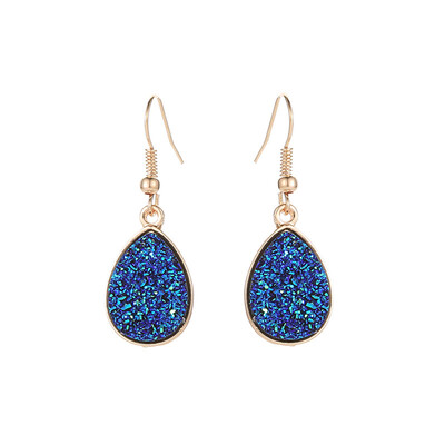 

Fashion Women Water Drop Drusy Dangle Hook Earrings Unique Party Jewelry Gift