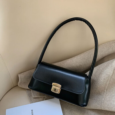 

Tailored Women 2019 New Tote Bag Simple Solid Shoulder Bags Retro Fashion Bags Trendy Bag