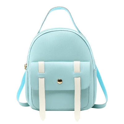 

PU Leather Girls Hit Color Backpacks Women Shoulder Travel Crossbody Bags