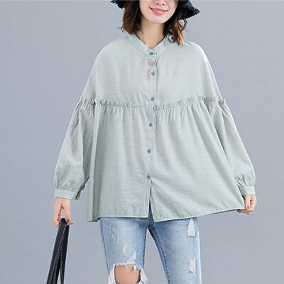 

Tailored Women Retro Literary Casual Long Sleeve Tops Blouse Ladies Autumn Casual Shirt