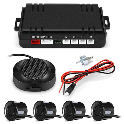 

Car Parking Radar System 4 Ultrasonic Sensors 0 - 25m Distance Detection High dB Buzzer Sound Alert