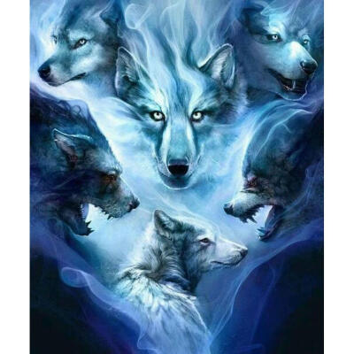 

5D DIY Full Drill Diamond Painting Wolf Group Cross Stitch Embroidery Kits