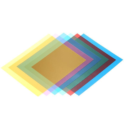 

6pcs 25 20cm Transparent Lighting Color Correction Gel Sheets Filters Set for Flash Light Speedlite Red Blue Green Cyan Yel