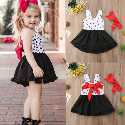 

New Toddler Kids Baby Girl Backless Bowknot Party Pageant Dress Sundress Skirts