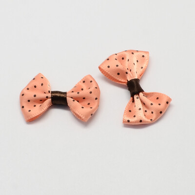 

Handmade Woven Costume Accessories Dot Pattern Ribbon Bowknot PeachPuff 23x35x6mm