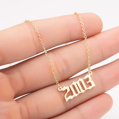 

Sale Custom Jewelry Special Date Year Number Necklace for Women from 1980 to 2002 Personalized Collares Necklaces