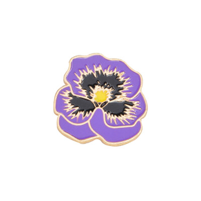 

Cartoon Enamel Flower Pin Purple Flower Brooch Button Pins Denim Jacket Pin Badge Cartoon Fashion Jewelry Gift for Girls Women