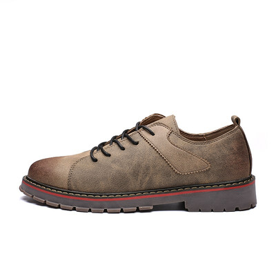 

New fashion mens casual tooling shoes with round head low to help mens shoes British wind