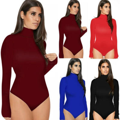 

Women Lady Long Sleeve Shirts Casual Jumpsuit Bodysuit T-Shirt Romper Top Blouse