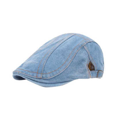 

Fashion Women Splicing Jean Hats Girl Denim Cloth Casual Peaked Caps Autumn Winter Lady Beret Adjustable