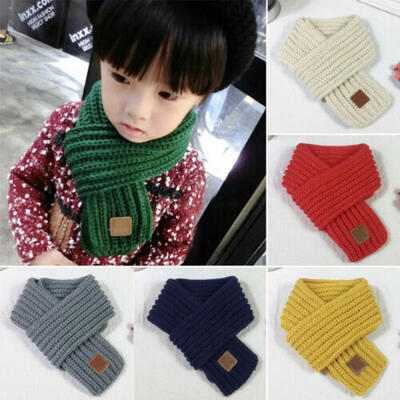 

Lovely Boys Girls Baby Kid Fashion Knitted Scarf Autumn Winter Warm Solid Scarf