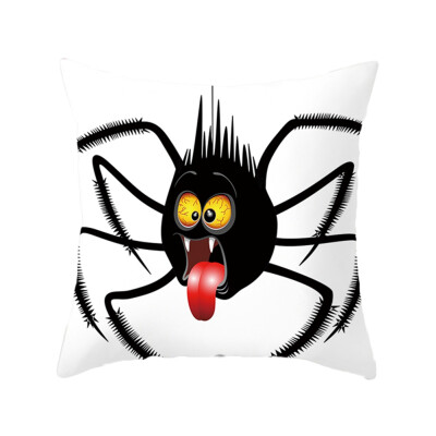 

1Pc Devil Cat Spider Print Sofa Pillow Cushion Cover Home Hug Pillowcase Decor