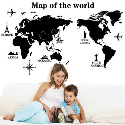 

〖Follure〗The Map Of The World PVC Transparent Film Wall Stickers
