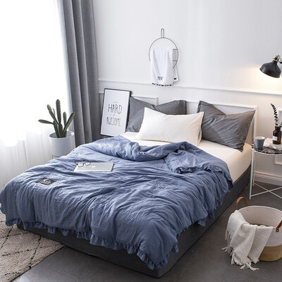 

Cotton four-piece cotton simple bed products 18m bedding dormitory quilt cover sheets four sets
