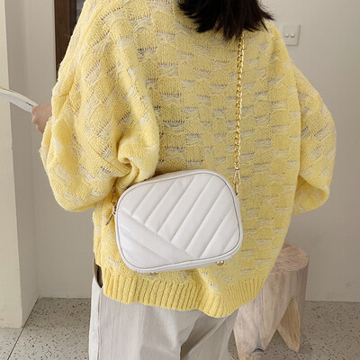 

Foreign style texture bag female 2019 new wave Korean version of fashion wild high-end chain single shoulder slung small square bag